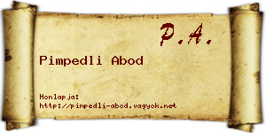 Pimpedli Abod névjegykártya